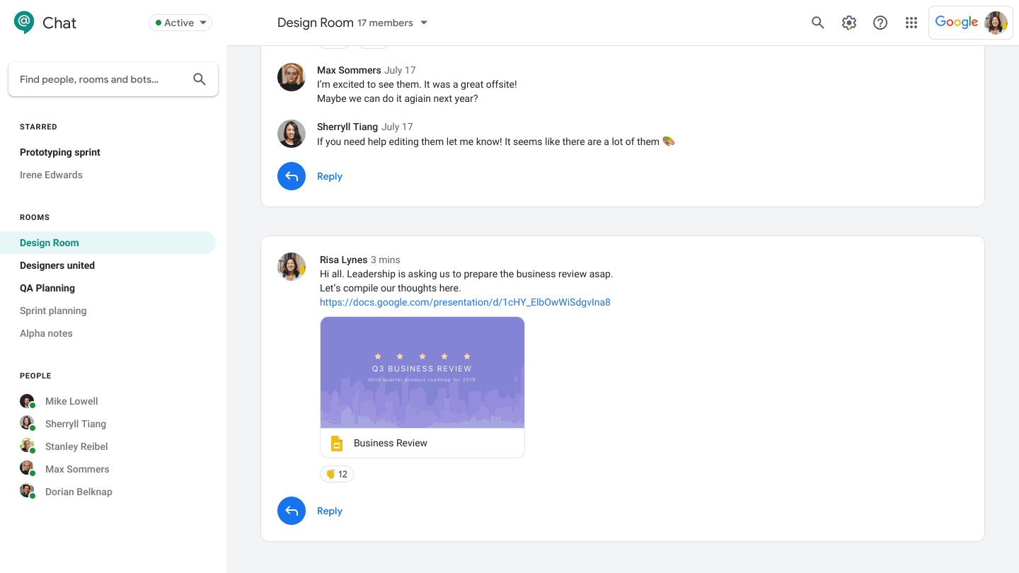 Google Next - Smart reply