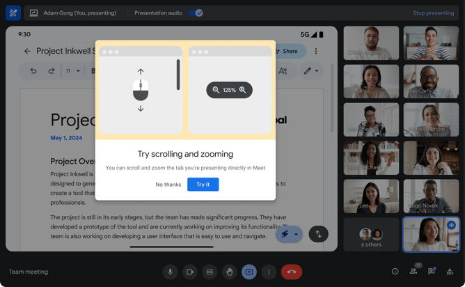 Scroll and zoom while presenting in Google Meet (1)