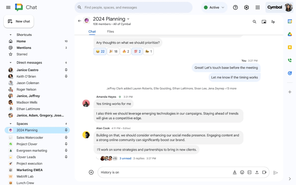 Share spaces smart chips in Google Chat (1)